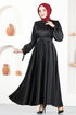 Satin Dress MSL5931 Black - Thumbnail