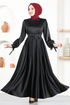 Satin Dress MSL5931 Black - Thumbnail