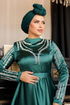 Satin Evening dress LPN6032 Emerald - Thumbnail