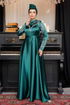 Satin Evening dress LPN6032 Emerald - Thumbnail