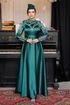 Satin Evening dress LPN6032 Emerald - Thumbnail