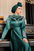 Satin Evening dress LPN6032 Emerald - Thumbnail