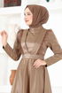 Satin Evening dress MSL5969 Dark Mink - Thumbnail