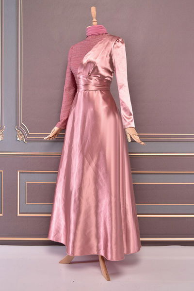 ASM - الساتان فستان سهرة مسحوق 2539 - 313633