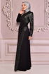 Scaly Evening dress Black ASM2524 - Thumbnail