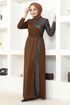 Scaly Evening dress Brown ASM2524 - Thumbnail