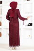 Scaly Evening dress Burgundy ASM12020 - Thumbnail