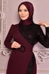 Scaly Evening dress Burgundy ASM2524 - Thumbnail