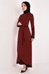 Scaly Evening dress Burgundy ASM2601 - Thumbnail