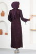 Scaly Evening dress Damson ASM12020 - Thumbnail