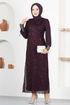 Scaly Evening dress Damson ASM12020 - Thumbnail