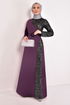 Scaly Evening dress Damson ASM2524 - Thumbnail