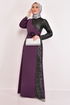 Scaly Evening dress Damson ASM2524 - Thumbnail