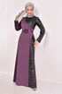 Scaly Evening dress Dark Lilac ASM2524 - Thumbnail