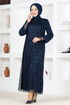 Scaly Evening dress Navy blue ASM12020 - Thumbnail