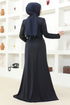 Scaly Evening dress Navy blue ASM2524 - Thumbnail