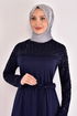 Scaly Evening dress Navy blue ASM2629 - Thumbnail