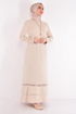 Scaly Ferace Dress Beige ASM2579 - Thumbnail