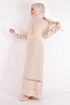 Scaly Ferace Dress Beige ASM2579 - Thumbnail