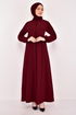 Scaly Ferace Dress Burgundy ASM2621 - Thumbnail