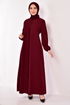 Scaly Ferace Dress Burgundy ASM2621 - Thumbnail