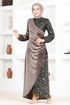 Scaly Velvet Evening dress ASM2638 Brown - Thumbnail