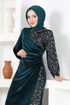 Scaly Velvet Evening dress ASM2638 Emerald - Thumbnail