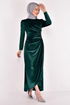 Scaly Velvet Evening dress Emerald ASM2627 - Thumbnail