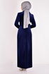 Scaly Velvet Evening dress Navy blue ASM2627 - Thumbnail