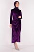 Scaly Velvet Evening dress Purple ASM2627 - Thumbnail