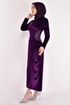 Scaly Velvet Evening dress Purple ASM2627 - Thumbnail