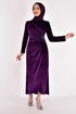 Scaly Velvet Evening dress Purple ASM2627 - Thumbnail