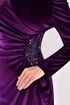 Scaly Velvet Evening dress Purple ASM2627 - Thumbnail