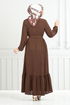 Schlagzeile Reifen Aerobin Kleid 009MR1077-M Kaffee - Thumbnail