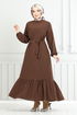 Schlagzeile Reifen Aerobin Kleid 009MR1077-M Kaffee - Thumbnail