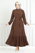 Schlagzeile Reifen Aerobin Kleid 009MR1077-M Kaffee - Thumbnail