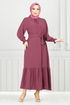 Schlagzeile Reifen Aerobin Kleid 401ART1044-M Dunkel Rose Kurusu - Thumbnail