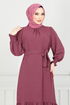 Schlagzeile Reifen Aerobin Kleid 401ART1044-M Dunkel Rose Kurusu - Thumbnail