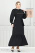 Schlagzeile Reifen Aerobin Kleid 401ART1044-M Schwarz - Thumbnail