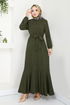 Schlagzeile Reifen Hijab Kleid 285DVL817-M Khaki - Thumbnail