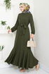 Schlagzeile Reifen Hijab Kleid 285DVL817-M Khaki - Thumbnail