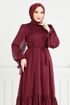Schlagzeile Schnürsenkel Abendkleid 5678END900-M Bordeaux - Thumbnail
