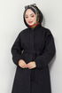 Secret Boutonné Manteau 0502BGS895-M Anthracite - Thumbnail