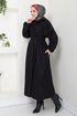 Secret Buttoned Up Coat 0502BGS895-M Black - Thumbnail