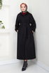 Secret Buttoned Up Coat 0502BGS895-M Black - Thumbnail