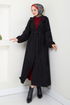 Secret Buttoned Up Coat 0502BGS895-M Black - Thumbnail