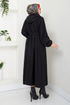 Secret Buttoned Up Coat 0502BGS895-M Black - Thumbnail