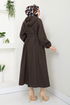 Secret Buttoned Up Coat 0502BGS895-M Coffee - Thumbnail