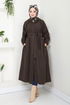 Secret Buttoned Up Coat 0502BGS895-M Coffee - Thumbnail