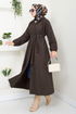 Secret Buttoned Up Coat 0502BGS895-M Coffee - Thumbnail